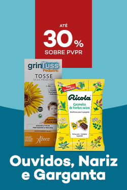 Pordutos para Nariz Graganta e Nariz com destaque promocional de até 30% sobre preço de Venda ao Público Recomendado